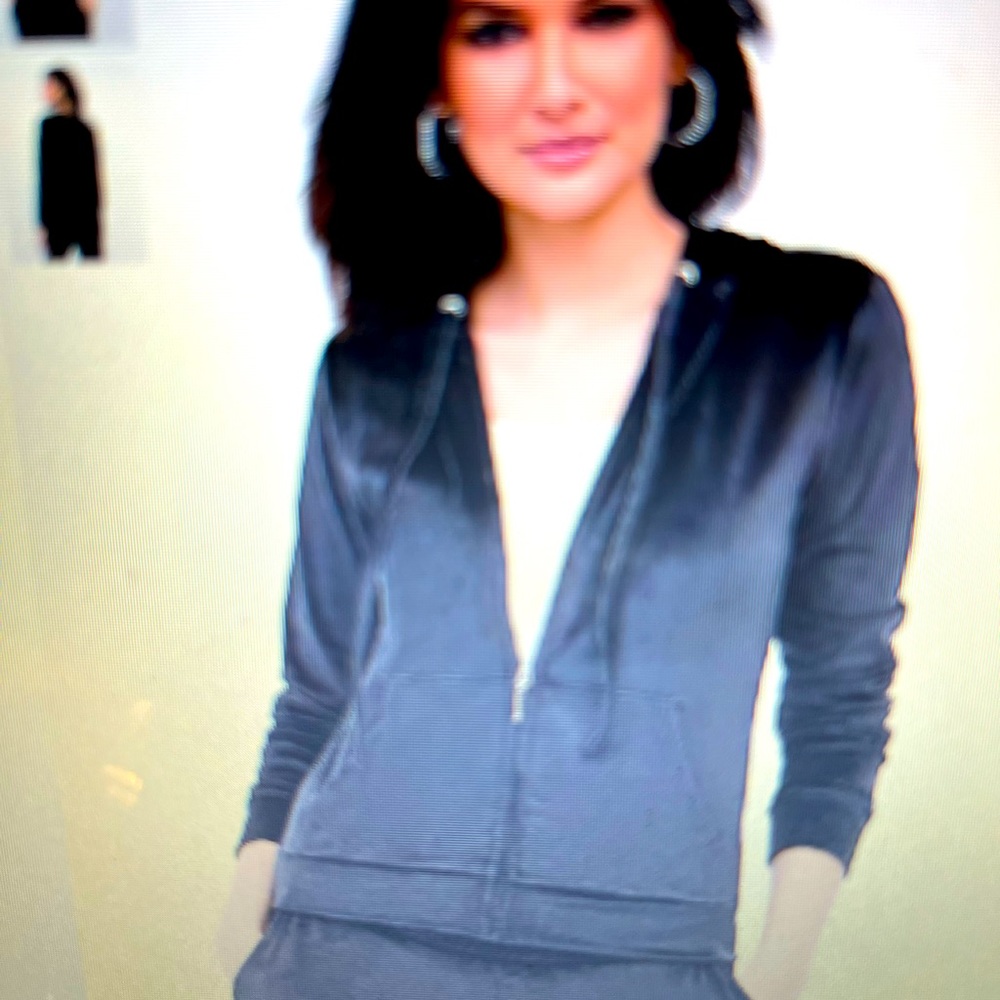 Velour hooded jacket
